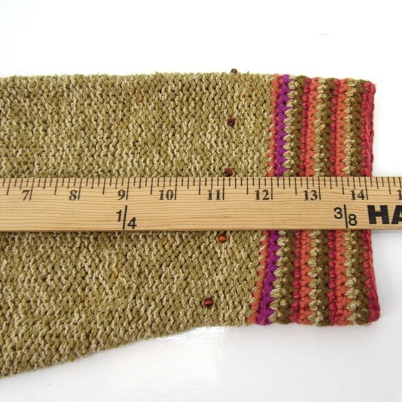 Sigrid Olsen Sport Brown w/Floral Hand Knitted Button Up 3/4 Sleeve Sweater 1X - Picture 7 of 12